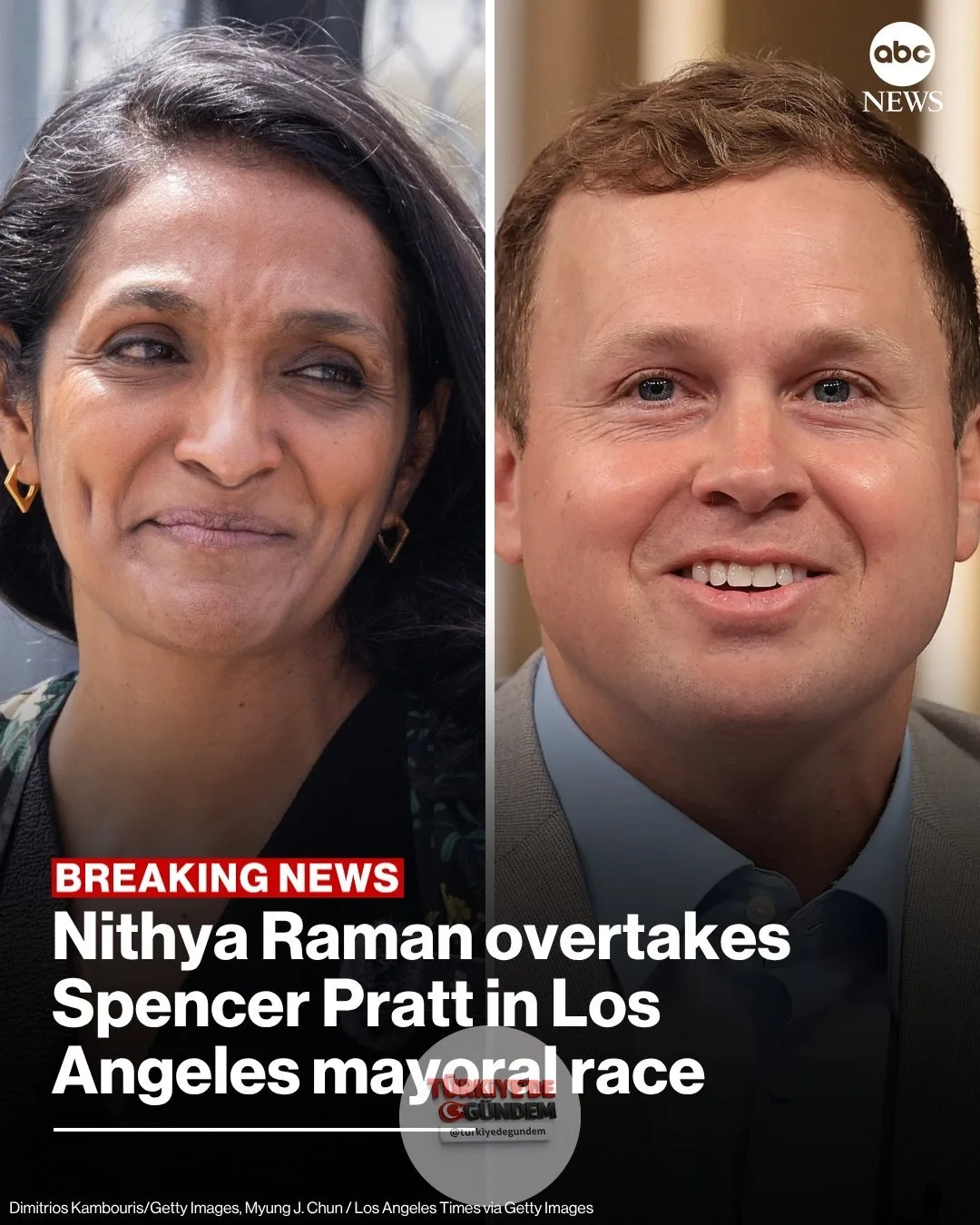 Los Angeles Belediye Meclisi Üyesi Nithya Raman, pazar gecesi itibarıyla oyların yüzde 83'ünün sayıldığı, büyük çekişmeye sahne olan Los Angeles belediye başkanlığı ön seçimlerinde Spencer Pratt'i geride bıraktı. Devamını oku: