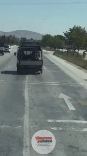 Konya trafiğinde araç görüntülendi.