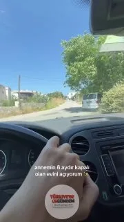 Bodrum'da 8 aydır kapalı olan yazlık evlerini açan genç, o anları sosyal medya hesabından paylaştı.