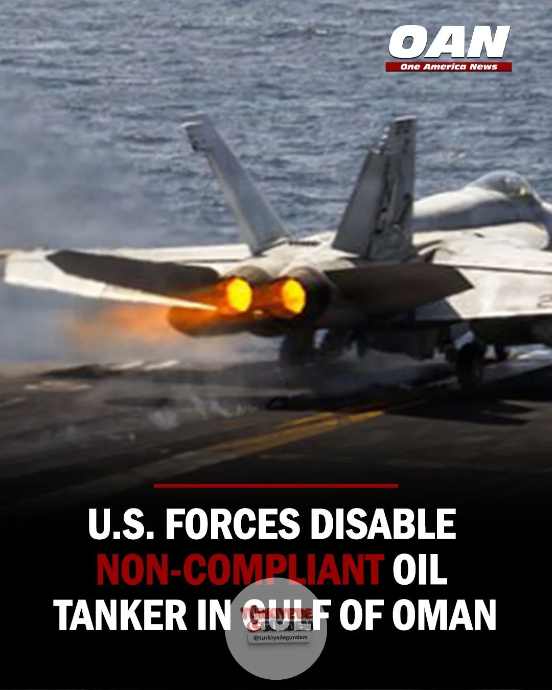 ABD Merkez Kuvvetler Komutanlığı (CENTCOM), İran'a yönelik devam eden ablukayı ihlal ederek bir İran limanına gitmeye çalışan boş bir petrol tankerinin, ABD güçleri tarafından Umman Körfezi'nde durdurulduğunu açıkladı. Güncel gelişmeler için OAN'i Sp