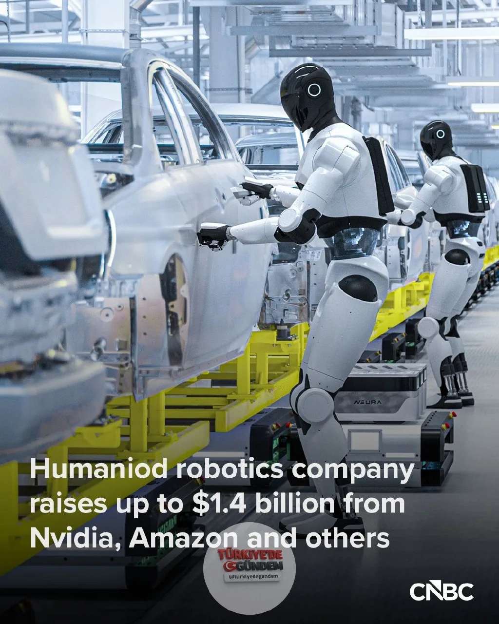 ABD'li teknoloji devleri, insansı robot teknolojisini geliştiren bir Alman şirketinin son yatırım turuna destek verdi. Neura Robotics'in 1,4 milyar dolara ulaşan C serisi finansman turunda Tether, Qualcomm, Amazon ve Nvidia'nın yanı sıra Avrupalı san