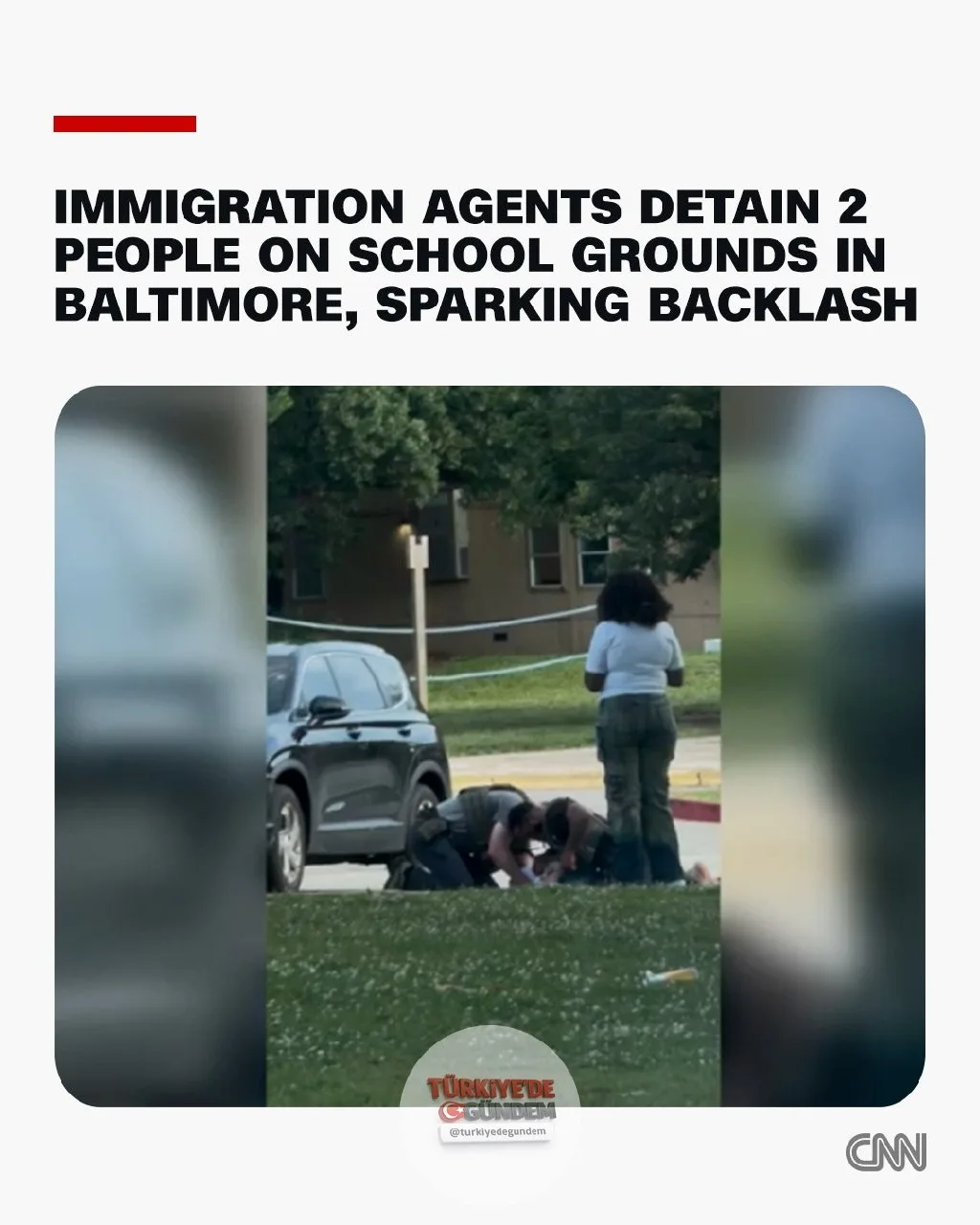 Baltimore'da anaokulu ve okul öncesi mezuniyet törenlerinin hazırlıkları sürerken, göçmenlik bürosu ajanlarının bir okulun dışında iki kişiyi gözaltına alması, okul ve eyalet yetkililerinin tepkisine yol açtı.