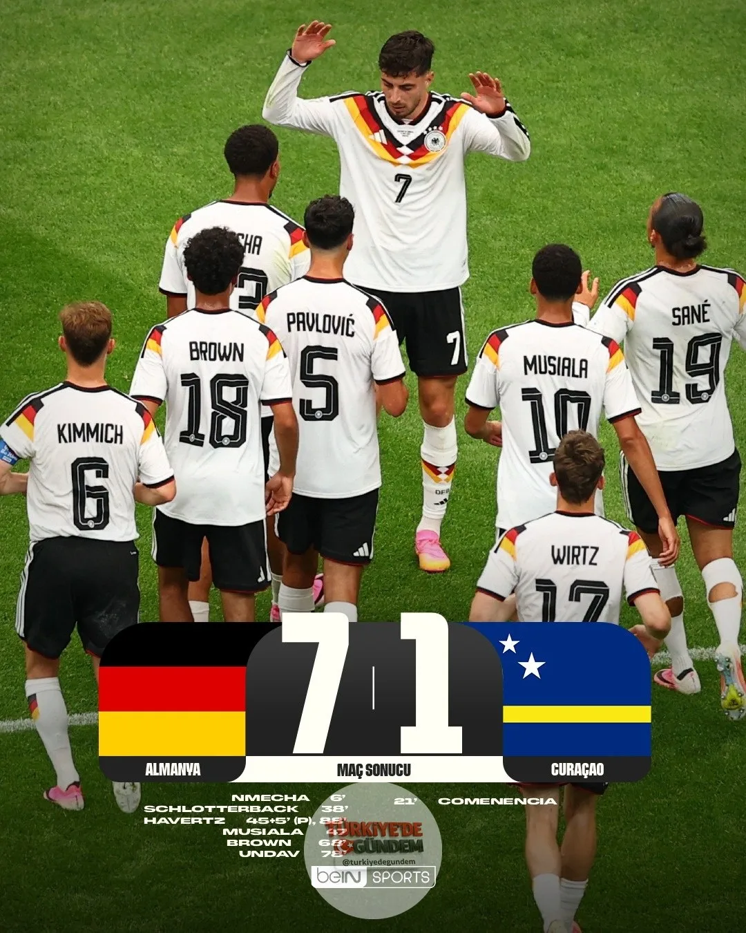 Almanya'dan 2026 Dünya Kupası'na farklı başlangıç! Almanya 7-1 Curaçao