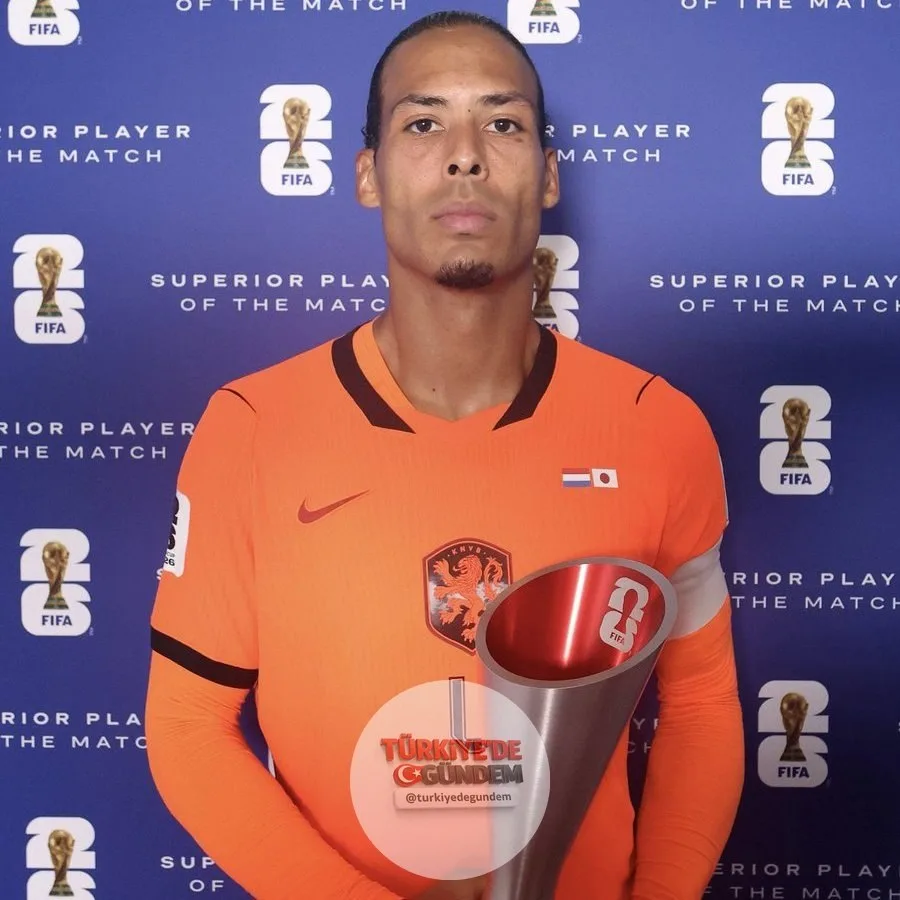 Hollanda-Japonya maçının oyuncusu Virgil van Dijk seçildi.