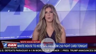 OAN Beyaz Saray Baş Muhabiri Daniel Baldwin, bu akşam gerçekleşecek UFC dövüş gecesi öncesinde Beyaz Saray'dan canlı yayınla aktarıyor. Baldwin, etkinliğin UFC için "tam bir daire" niteliğinde olduğunu belirterek, Başkan Trump'ın sporun ilk yıllarınd