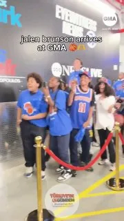 MVP ve Knicks kaptanı Jalen Brunson, Good Morning America programına genç hayranlarından oluşan bir kalabalık eşliğinde giriş yaptı!
