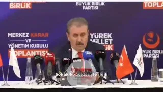 BBP Başkanı Mustafa Destici: “Sokakta başıboş sokak köpeği olmaz köpek saldırgan bir hayvandır.Saldırgan olmayan da uyuzdur mikrop taşır. Hiçbir medeni ülkenin sokağında başıboş köpek olmaz.”