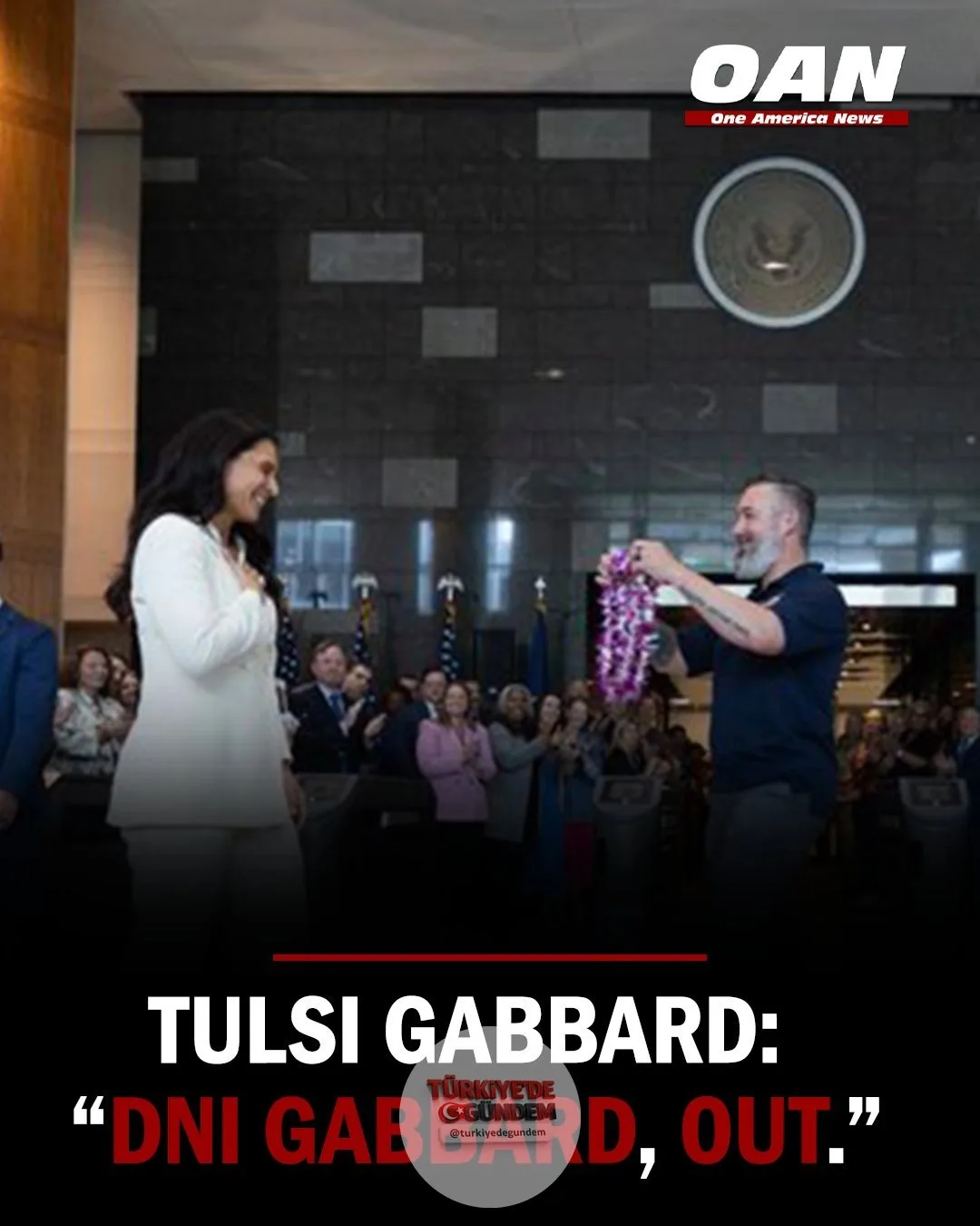 Eski Ulusal İstihbarat Direktörü Tulsi Gabbard, ODNI merkezinden ayrılırken Başkan Trump'a görev fırsatı için teşekkür etti. Amerikan halkına ve ülkesine hizmet etmenin "derin bir onur" olduğunu belirten Gabbard, güncel gelişmeler için OAN'in Spectru