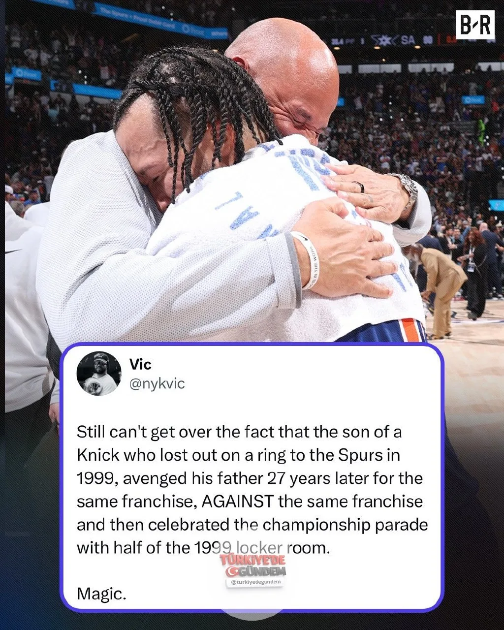 Jalen ve Rick Brunson için başladıkları yere dönüş anı (Kaynak: @nykvic)