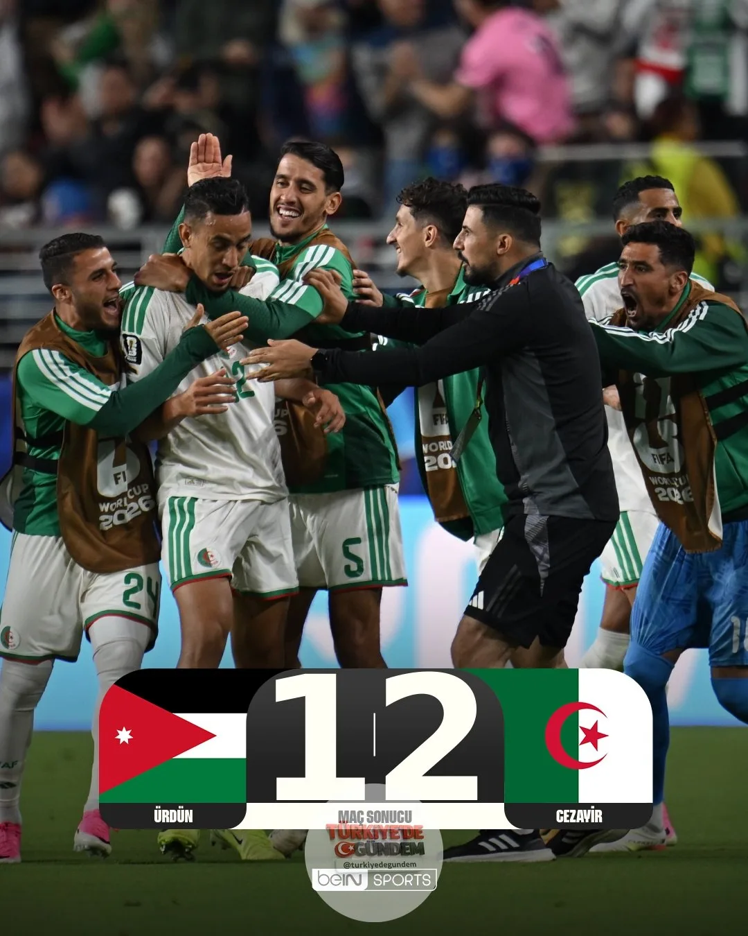 J Grubu maçında üç puan Cezayir'in! Ürdün 1-2 Cezayir