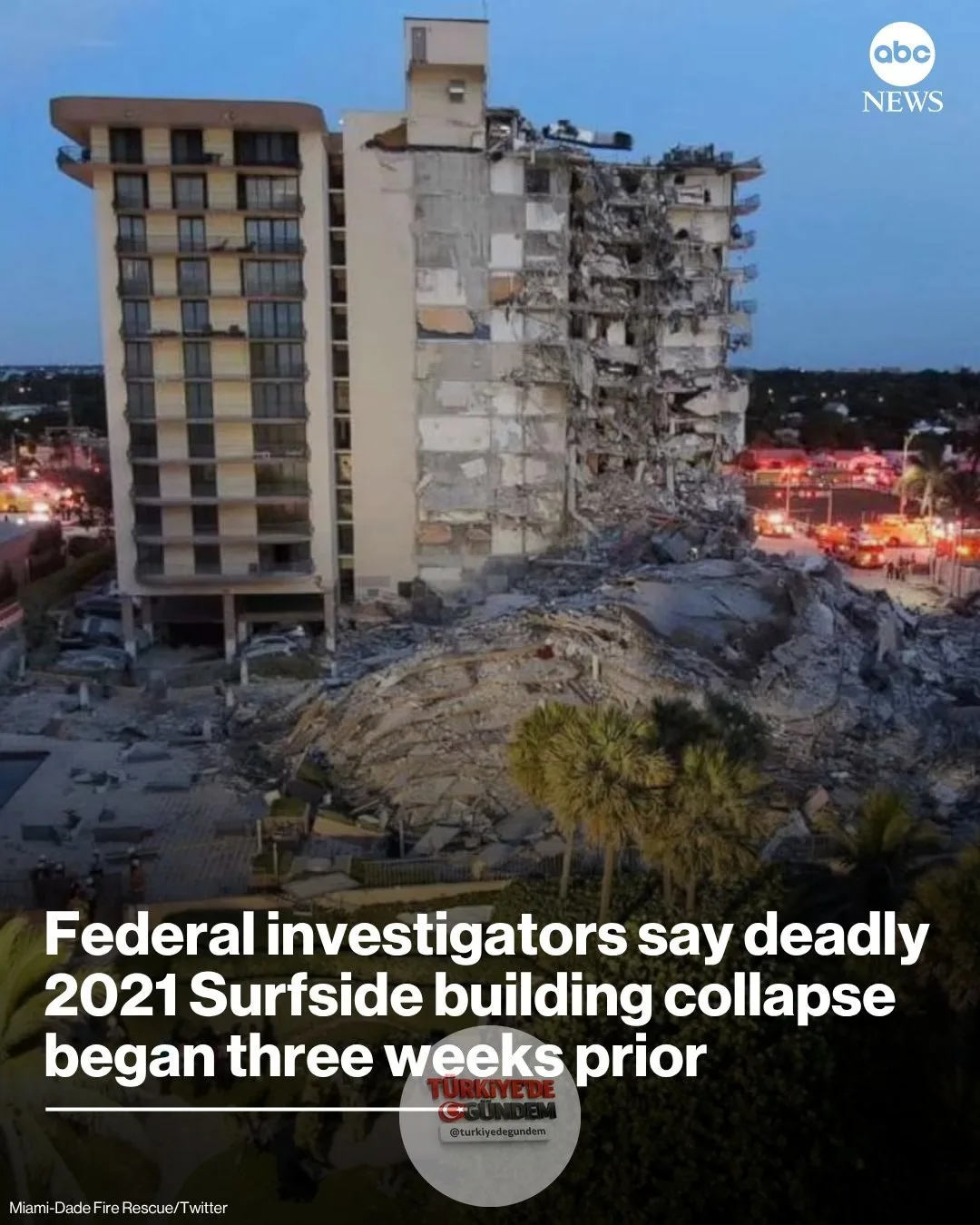 Federal müfettişler Pazartesi günü yaptıkları açıklamada, Haziran 2021'de Florida'nın Surfside kentinde 98 kişinin hayatını kaybettiği apartman çöküşünün, binanın yıkılmasından üç hafta önce başladığını duyurdu. Devamını oku: