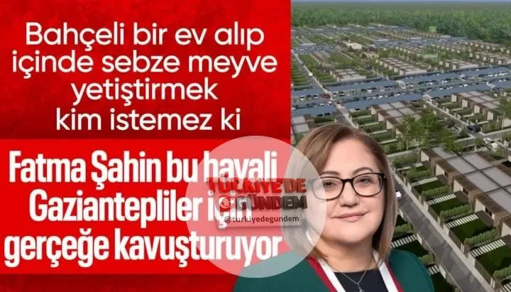 Gaziantep Büyükşehir Belediye Başkanı Fatma Şahin, Gaziantep'te bağ evi kültürünü yeniden canlandırmayı hedefleyen "Yeni Bahçelievler Projesi"ni duyurdu. Projenin ilk etabında, herhangi bir kısıtlama olmaksızın ekonomik koşullarla vatandaşlara sunula