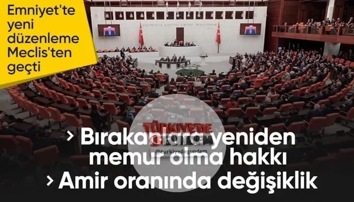 Emniyet Teşkilatı ve basına ilişkin düzenlemeleri de içeren kanun teklifi, Türkiye Büyük Millet Meclisi Genel Kurulu'nda kabul edilerek yasalaştı.