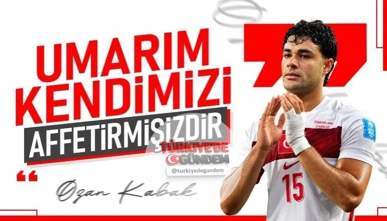 A Milli Takım oyuncusu Ozan Kabak, ABD maçındaki galibiyetin ardından yaptığı açıklamada, "Çok mutluyum, takım olarak sahada her şeyimizi ortaya koyduk. Umarım kendimizi biraz olsun affettirmeyi başarmışızdır" dedi.