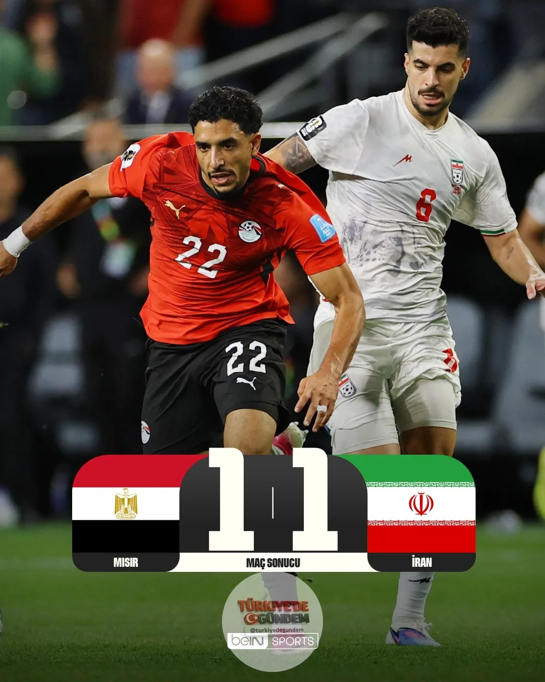 Maçın nefes kesen son dakikalarında eşitlik bozulmadı ve Mısır, grubu ikinci sırada tamamlayarak bir üst tura yükseldi! Mısır 1-1 İran